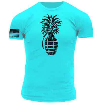 Aloha Snack Bar Pineapple Grenade Vintage Style Distressed Stencil Print