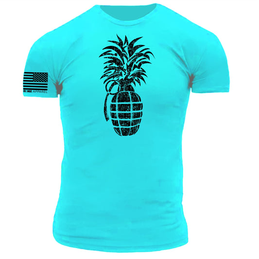 Aloha Snack Bar Pineapple Grenade Vintage Style Distressed Stencil Print