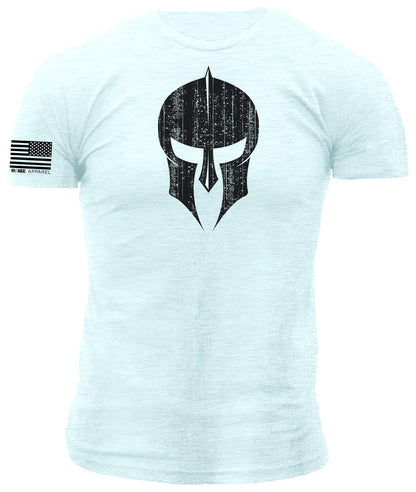 Spartan Hoplite Warrior Helmet Distressed Print on Performance Blend T-Shirt