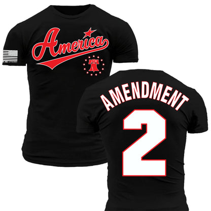 American Patriot Amendment 2 Liberty Baseball Jersey Style T-Shirt