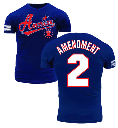 American Patriot Amendment 2 Liberty Baseball Jersey Style T-Shirt