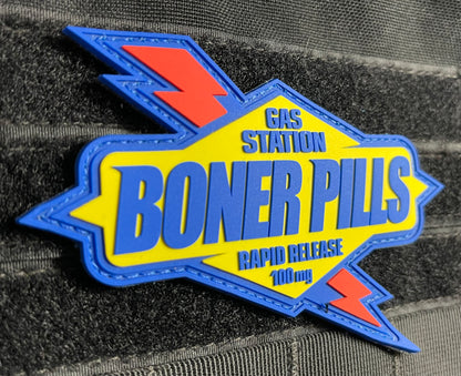 Fueled by Gas Station Boner Pills 3D Molded PVC Morale Patch with Velcro Backing