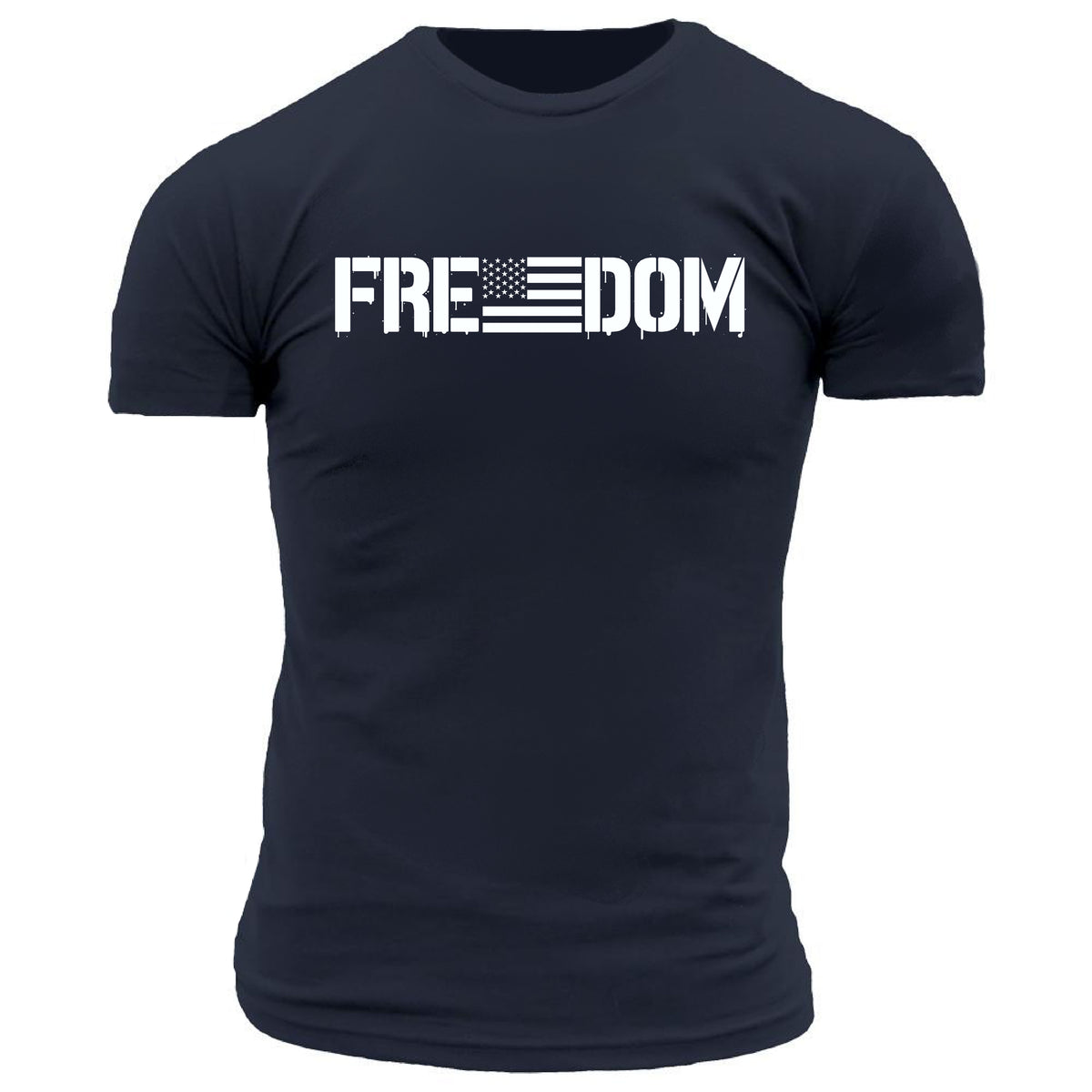 Freedom Distressed Stencil Men's Graphic T-Shirt