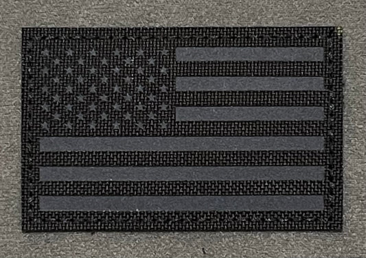 American Flag Patch - Reflective Black / Dark Gray