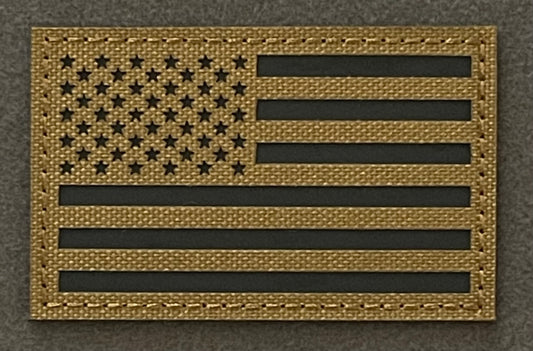 American Flag Patch - Reflective USMC Coyote Brown