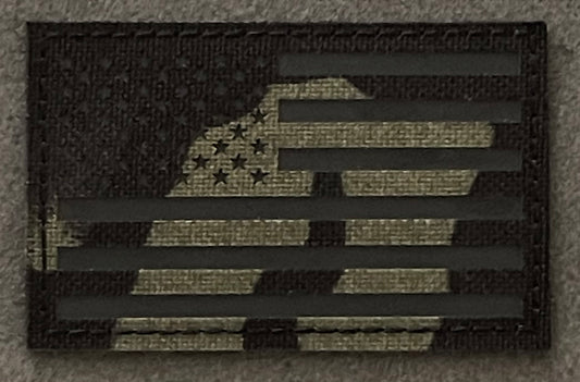 American Flag Patch - Reflective MultiCam Black