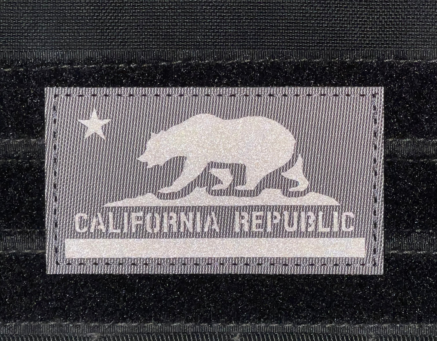 California State Flag Patch - Reflective Wolf Gray / Black