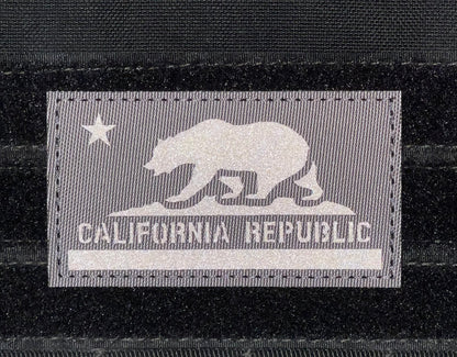 California State Flag Patch - Reflective Wolf Gray / Black