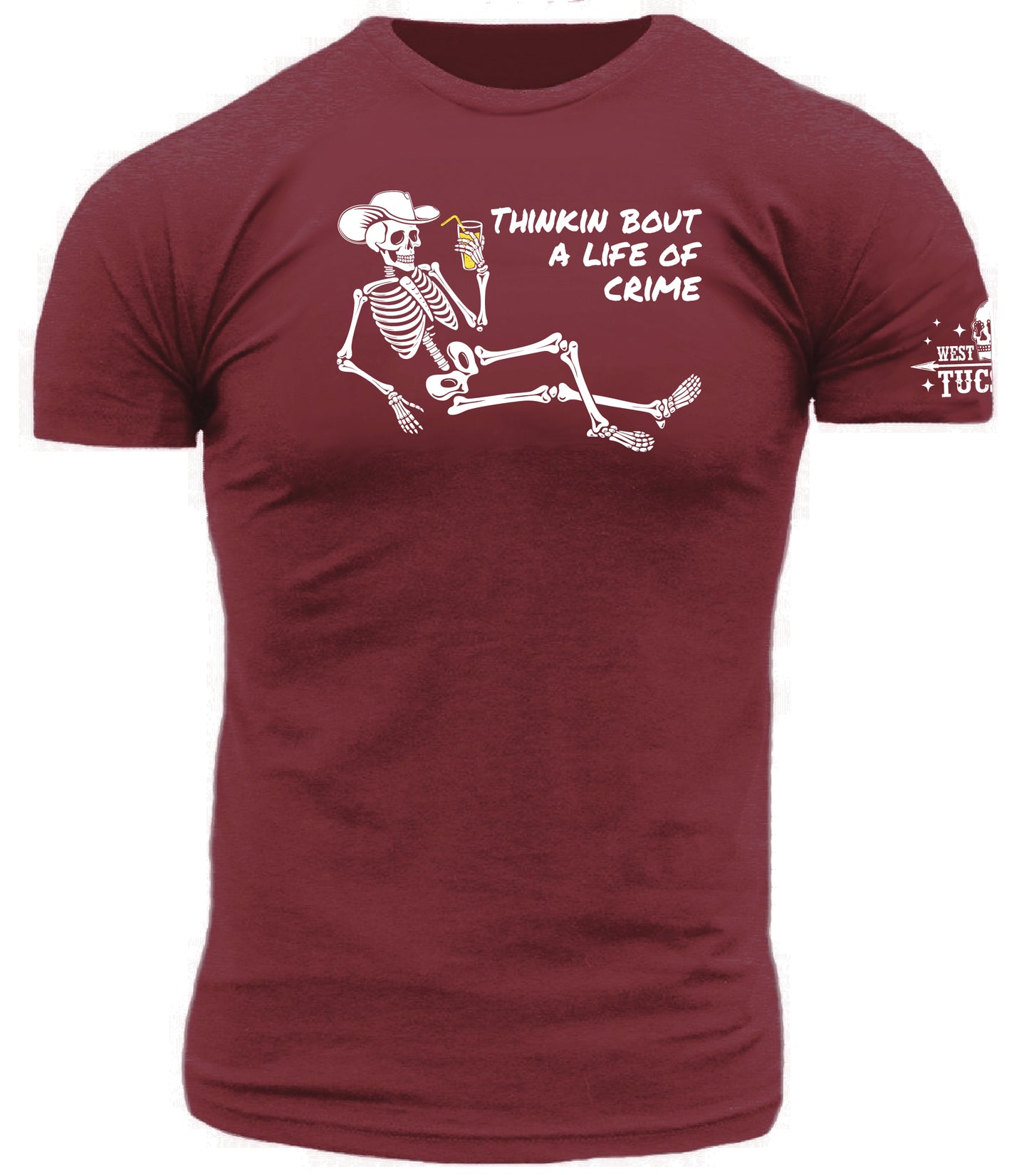 Thinkin Bout a Life of Crime Skeleton Cowboy T-Shirt