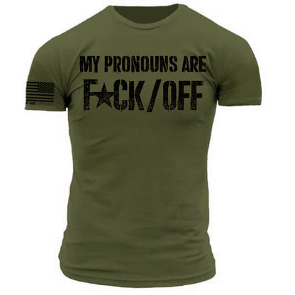 My Pronouns are F*ck / Off Distressed Print