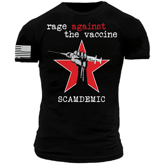 Rage Against the Vaccine Scamdemic Parody Concert T-Shirt