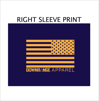 We the People Offset Distressed American Flag - Navy Blue