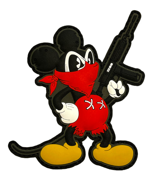 Machine Gun Mickey Armed and Dangerous Limited Edition Full Color 3D Molded PVC Morale Patch