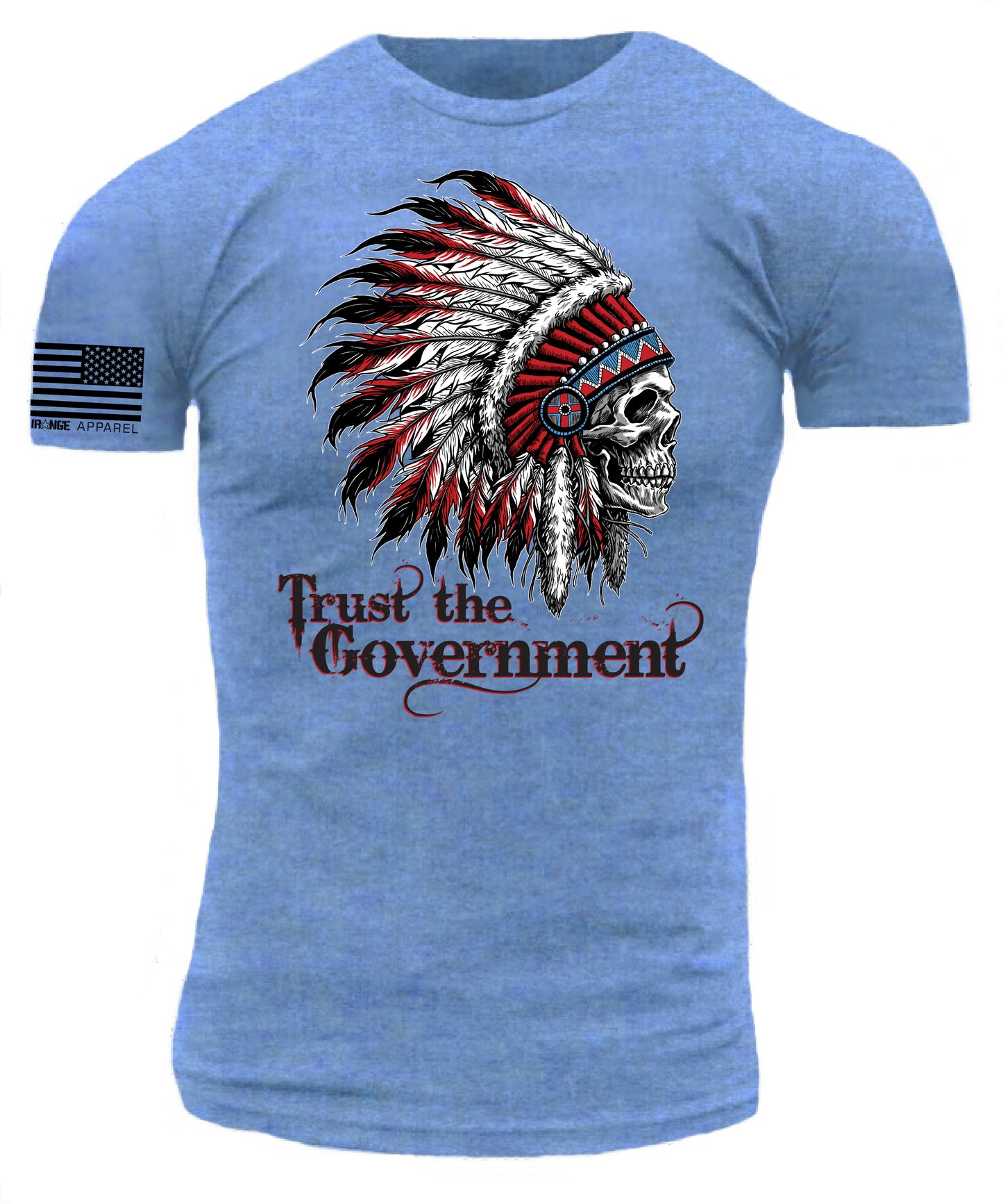 Trust the Government Indian Skull Warrior Chief - Heathered Royal Blue