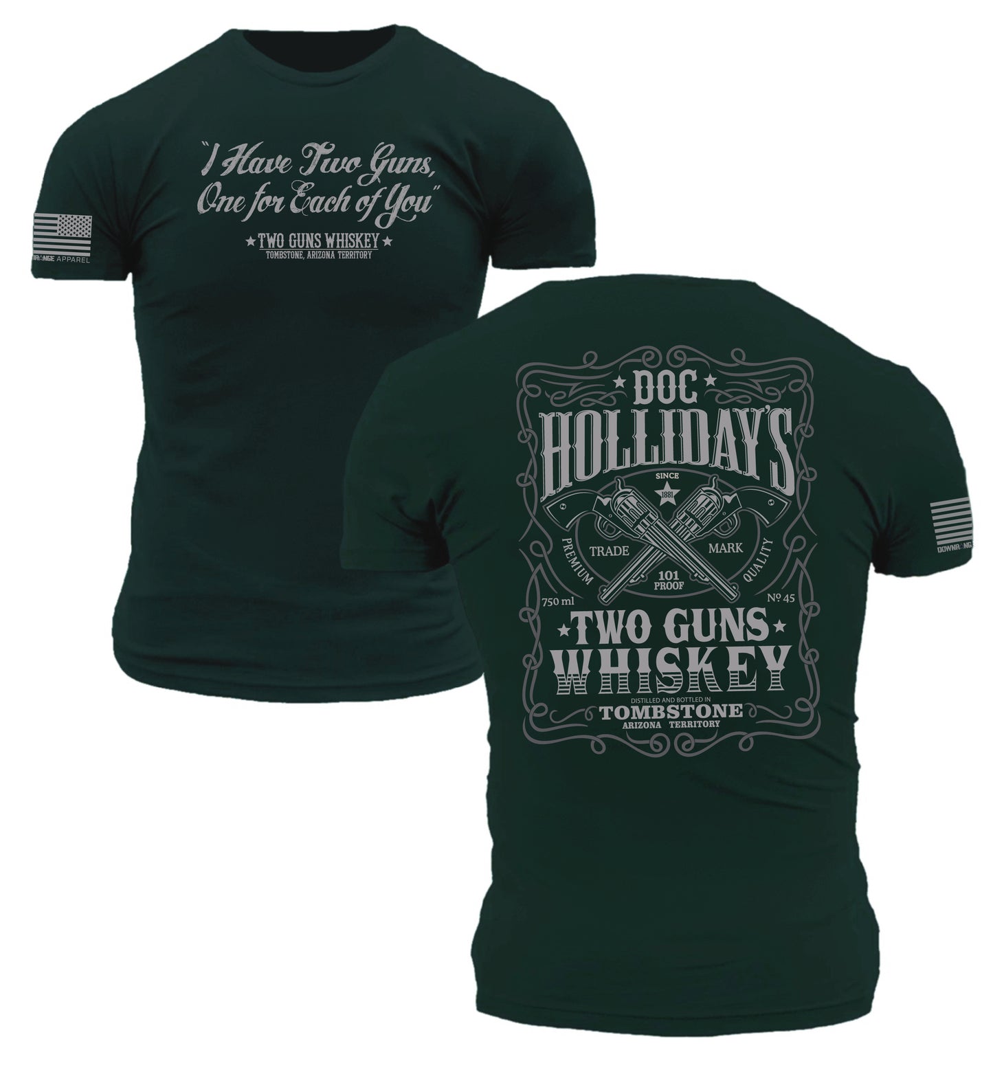 Tombstone Doc Holliday Two Guns Whiskey Forest Green