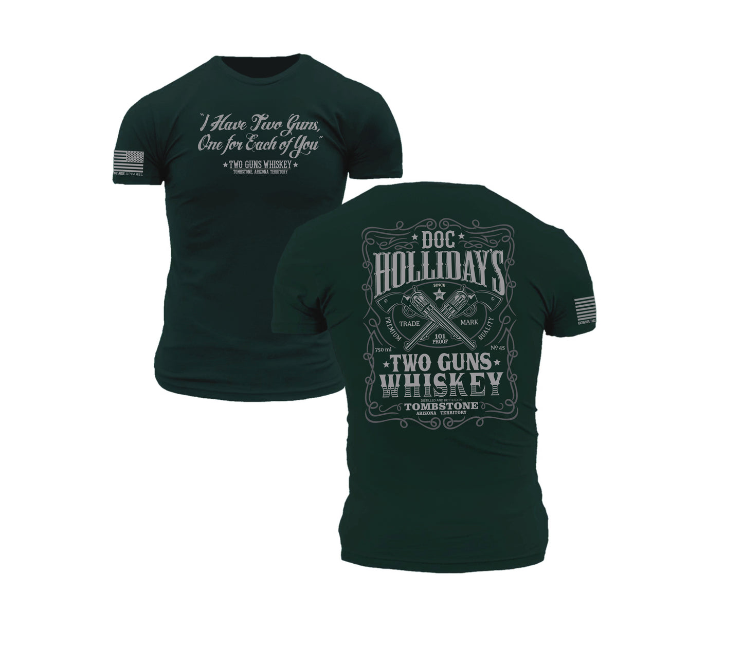 Tombstone Doc Holliday Two Guns Whiskey Forest Green